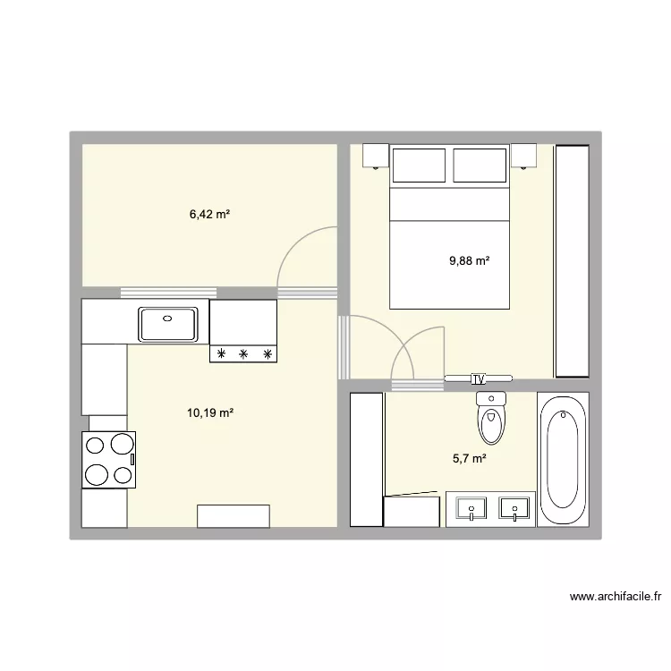 Zona 7. Floor plan with 4  and 32 m²