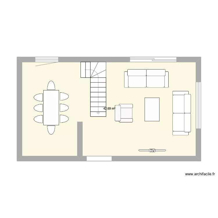 arshifacile zadatak 1. Floor plan with 1  and 43 m²