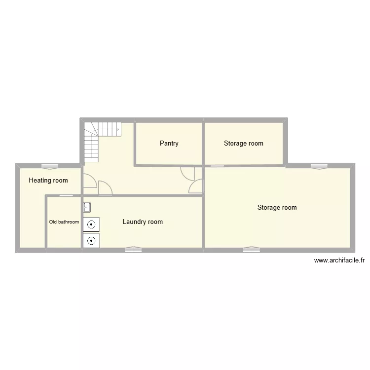 Basement. Floor plan with 7 rooms and 114 m²