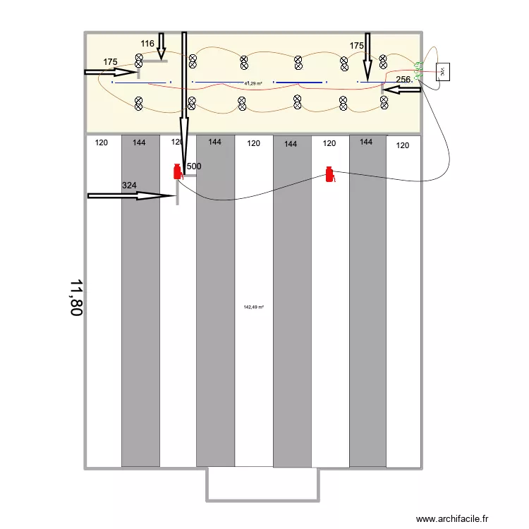 iluminación escenario sala 1. Floor plan with iluminación escenario sala 1. Floor plan with