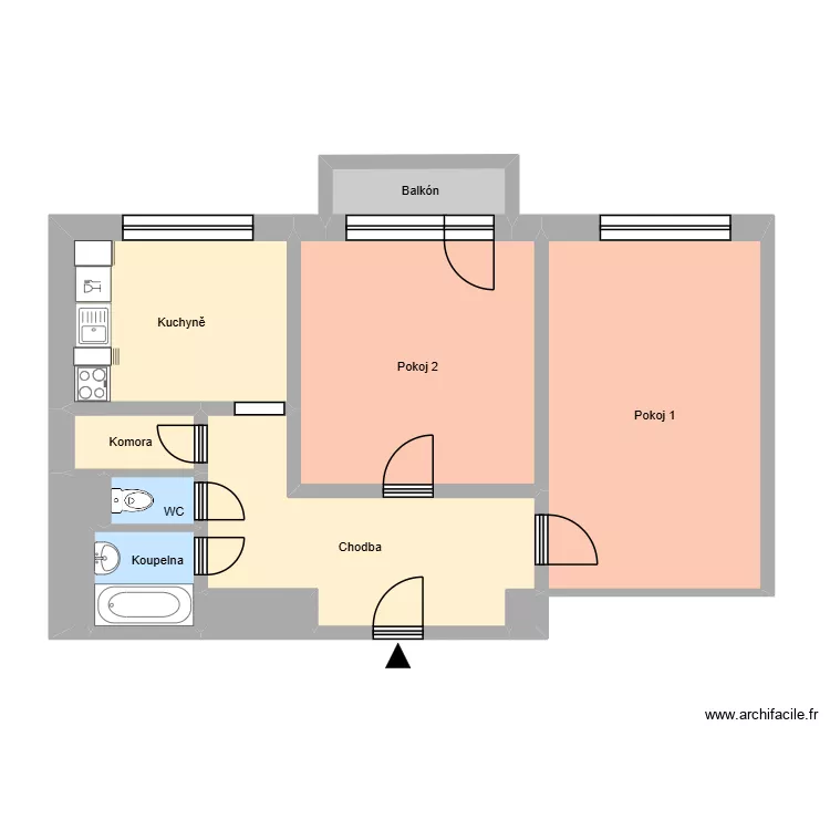 Národní třída 593, byt 8 v2. Floor plan with 15 Rooms and 186 m² Národní třída 593, byt 8 v2. Floor plan with 15 Rooms and 186 m²