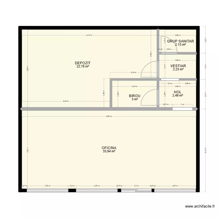 AFUMATI 2. Floor plan with 6 and 67 m² AFUMATI 2. Floor plan with 6 and 67 m²