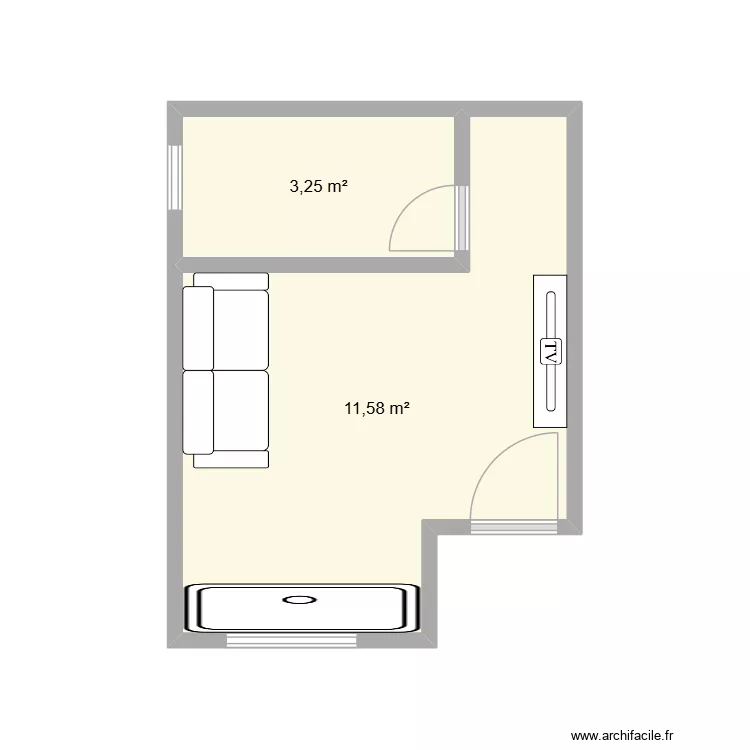 Croqui. Floor plan with 2  and 15 m²