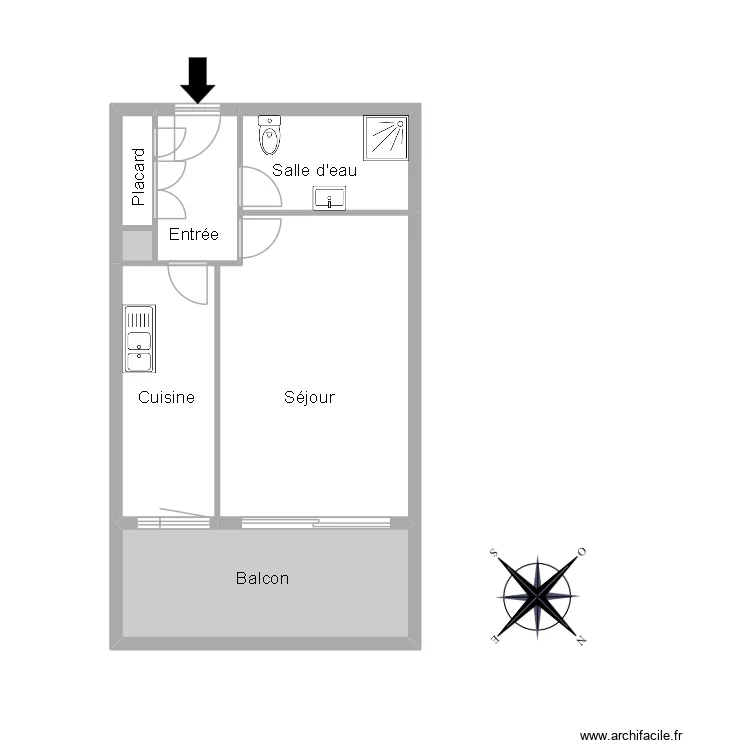 51945 BEHIN. Floor plan with 7  and 43 m²