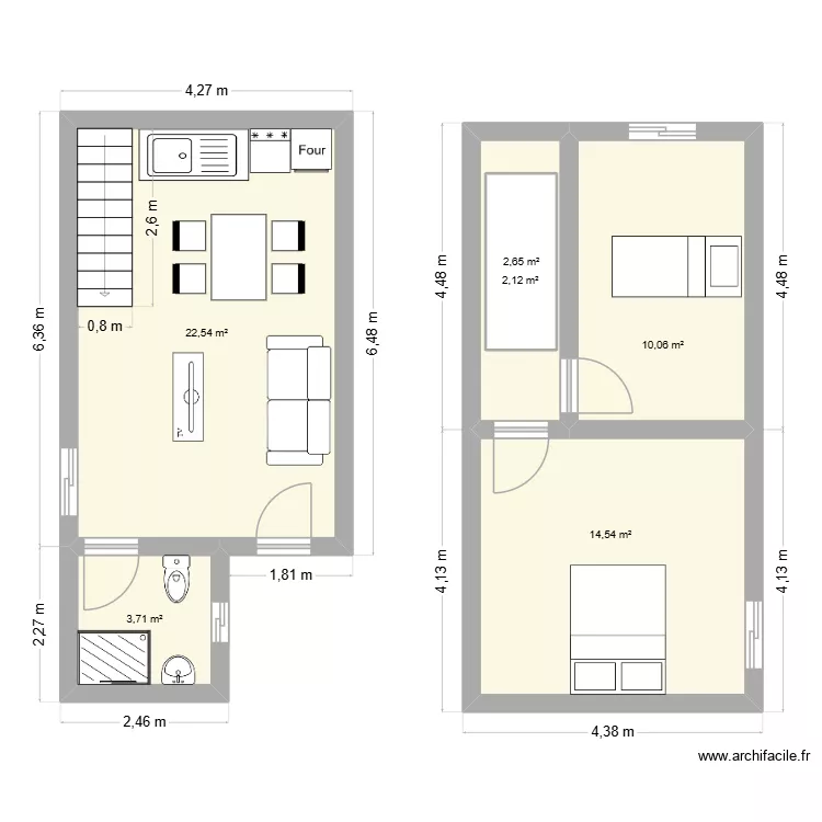 karen casa fondo. Floor plan with 6  and 58 m²