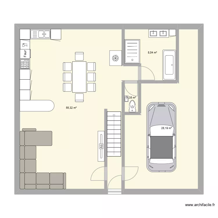 favresse. Floor plan with 4  and 93 m²