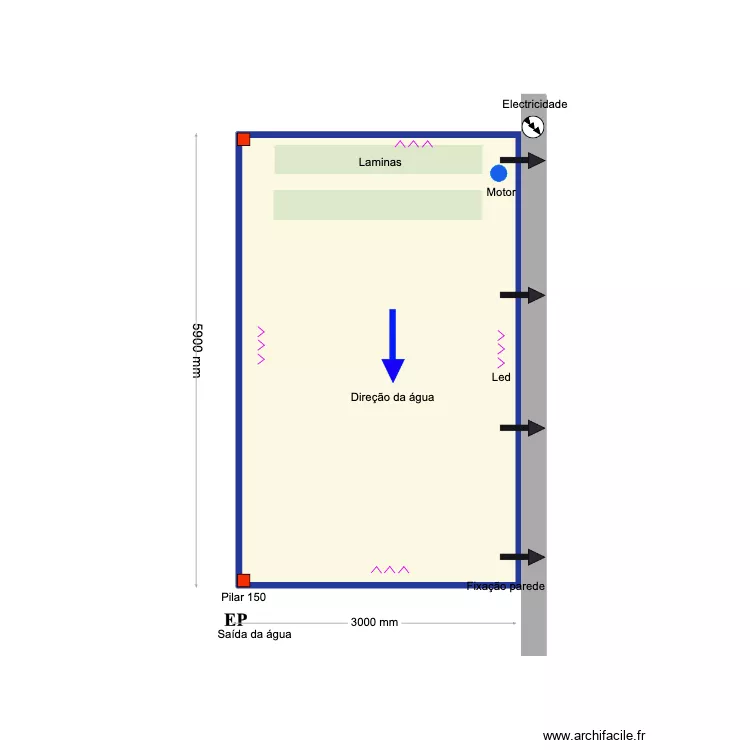 gouveia. Floor plan with 1  and 14 m²