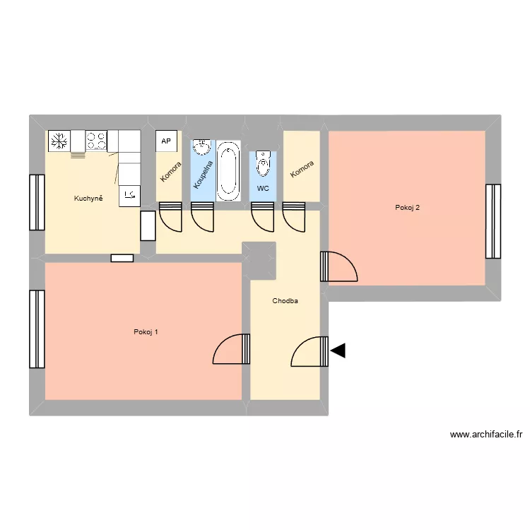 E.F. Buriana 2379, byt 9. Floor plan with 