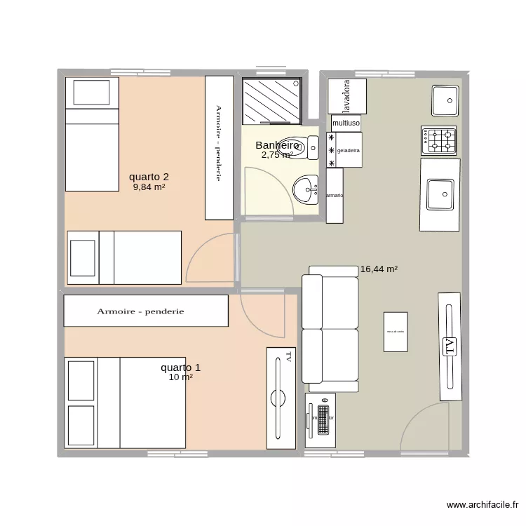 apartamento. Floor plan with 4 and 39 m² apartamento. Floor plan with 4 and 39 m²