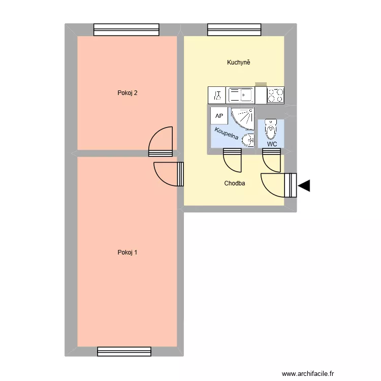 Dlouh&aacute; tř&iacute;da 492, byt 3. Floor plan with 10  and 175 m²