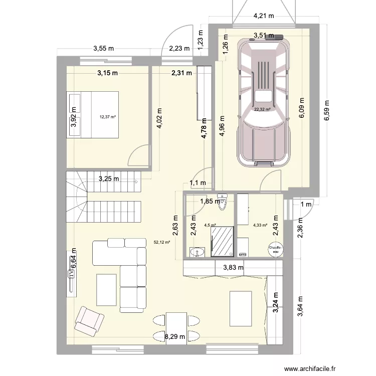 სვანეთის უბანი 1 სართული (განსხვავებული). Floor plan with 5  and 96 m²