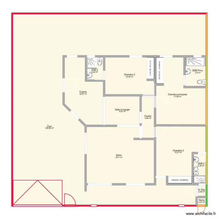 3-Plan Villa Elisabeth Modifiée. Floor plan with 17 and 407 m² 3-Plan Villa Elisabeth Modifiée. Floor plan with 17 and 407 m²