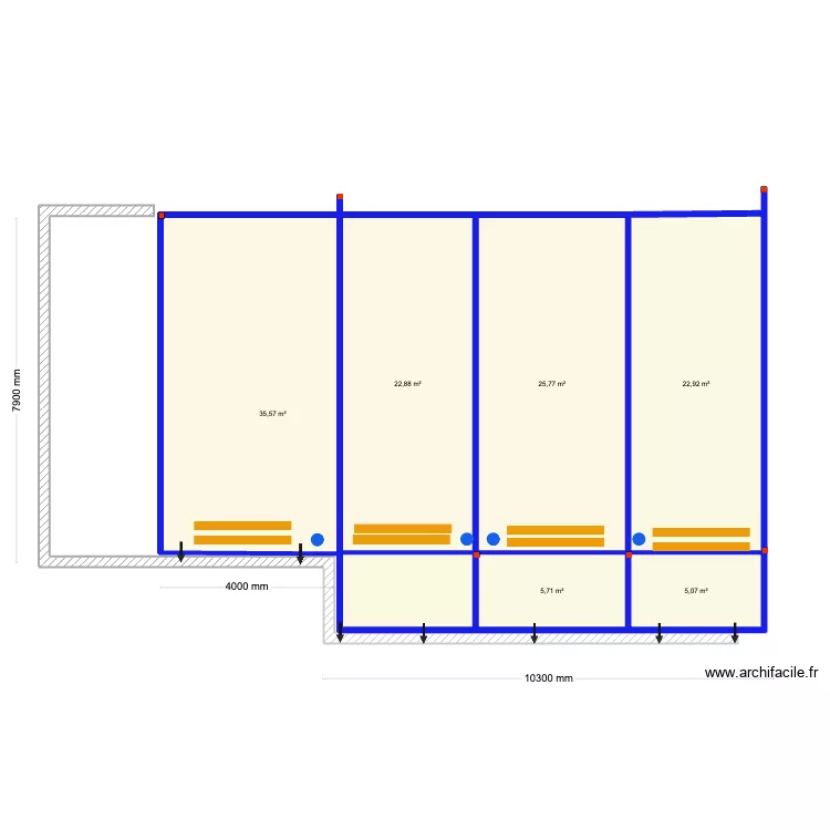 Finnigan 3 modules parfait + panneaux sandwich. Floor plan with Finnigan 3 modules parfait + panneaux sandwich. Floor plan with