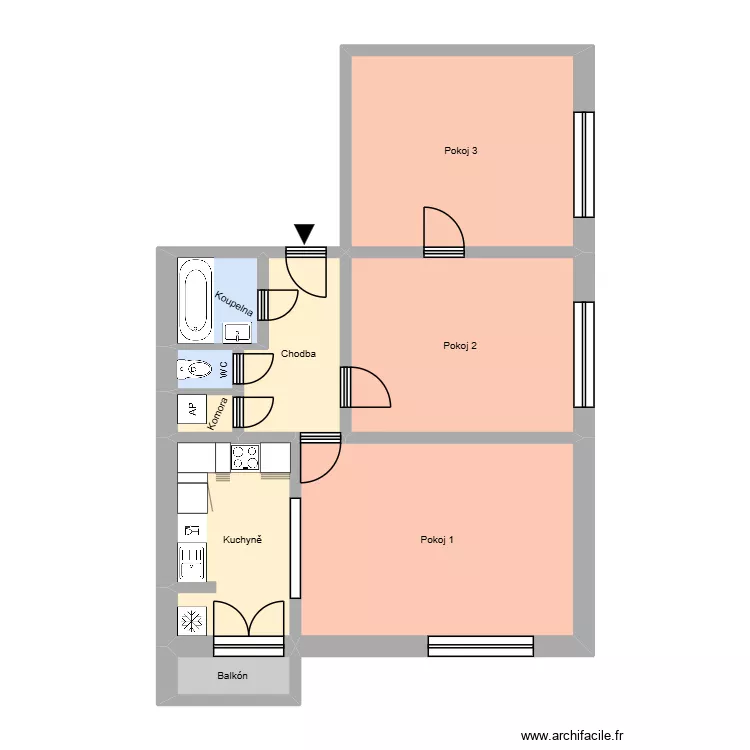 Na Bělidle 2574, byt 16. Floor plan with 13  and 197 m²