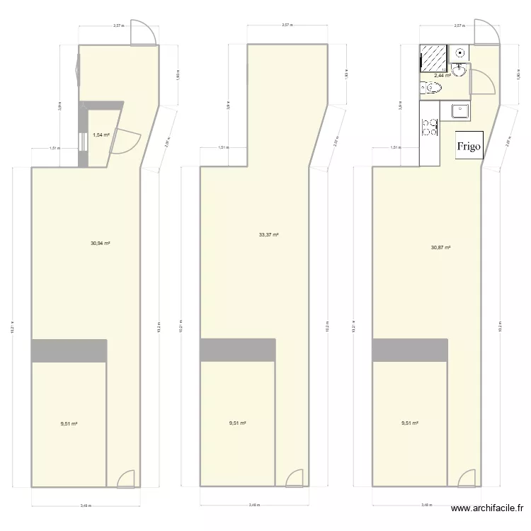 1888. Floor plan with 8 rooms and 128 m²