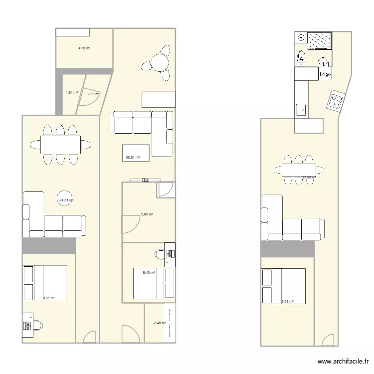 Alex 12. Floor plan with 12 rooms and 130 m²