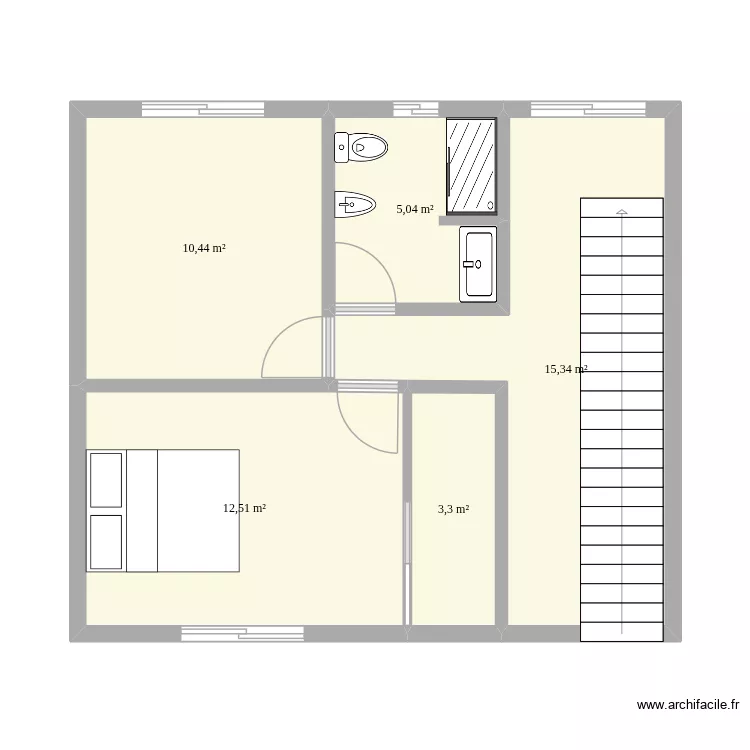 Casa 2da plantab. Floor plan with 5 rooms and 47 m²
