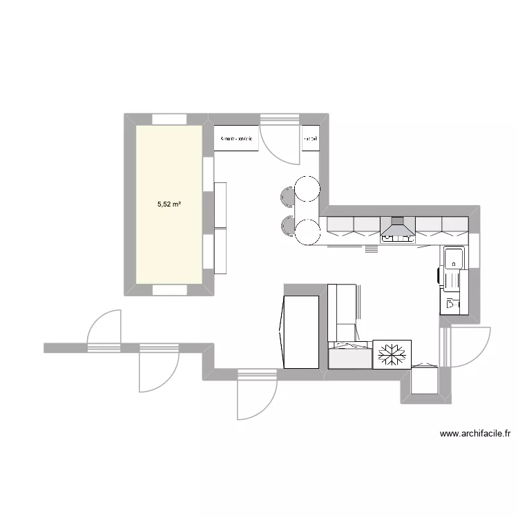 Kitchen improvement. Floor plan with Kitchen improvement. Floor plan with