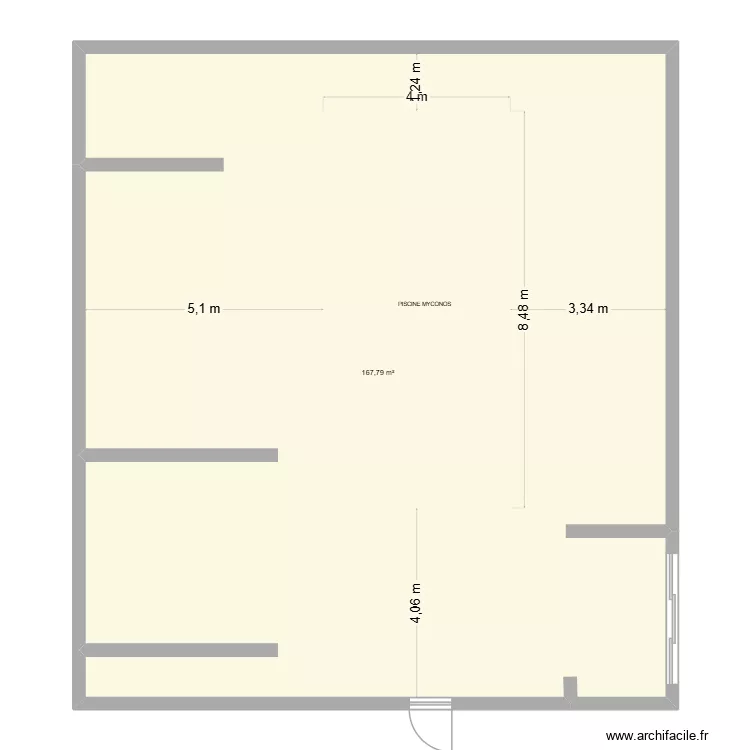 Projet COURT INTERIEURE. Floor plan with 1  and 168 m²