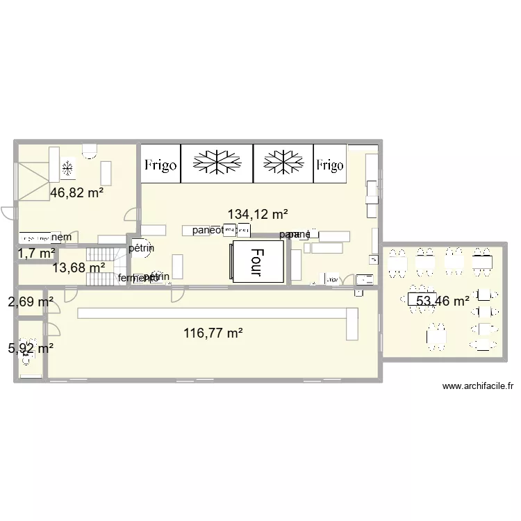 La Fabrique maxime. Floor plan with 9  and 577 m²