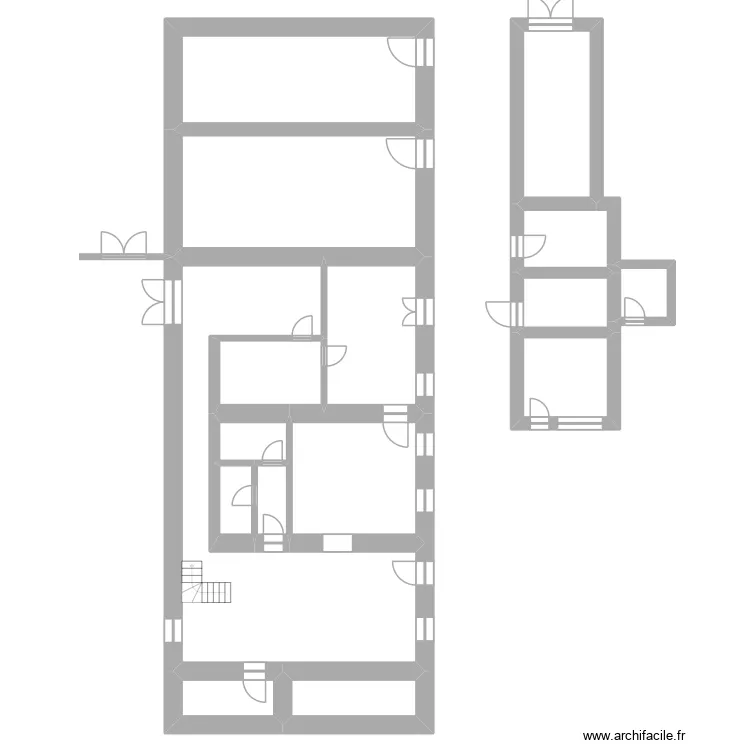 Pac&eacute;  Existant. Floor plan with 