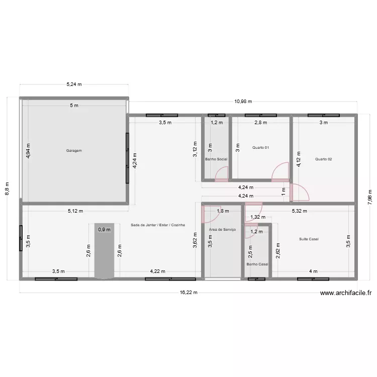 Residencia. Floor plan with 8 and 120 m² Residencia. Floor plan with 8 and 120 m²