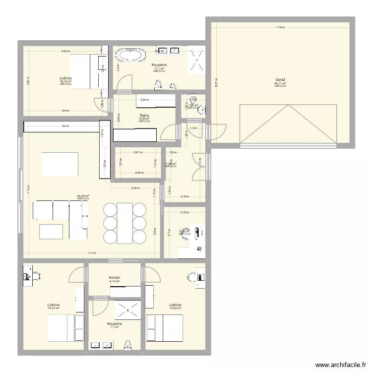 Dům. Floor plan with 11  and 179 m²