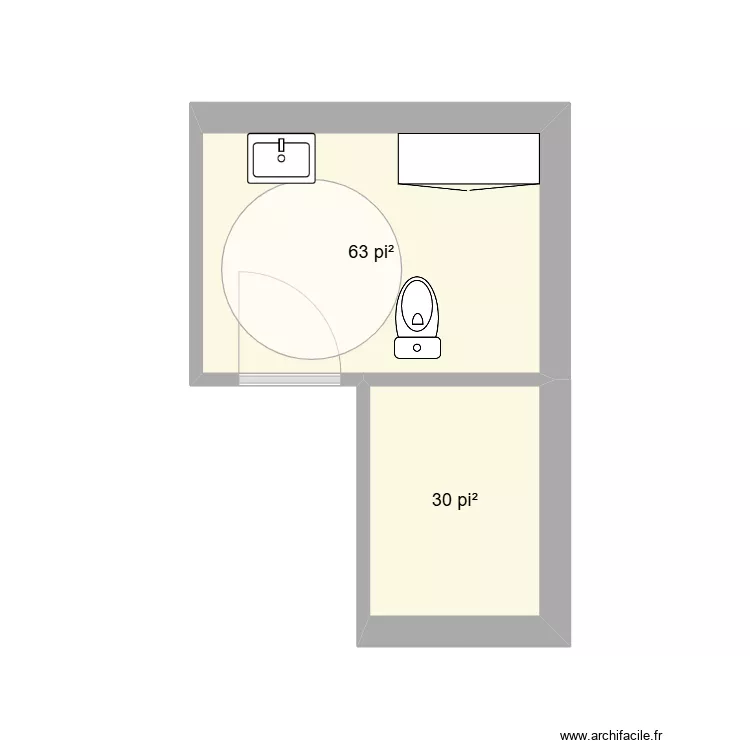 Toilette patinoire. Floor plan with 