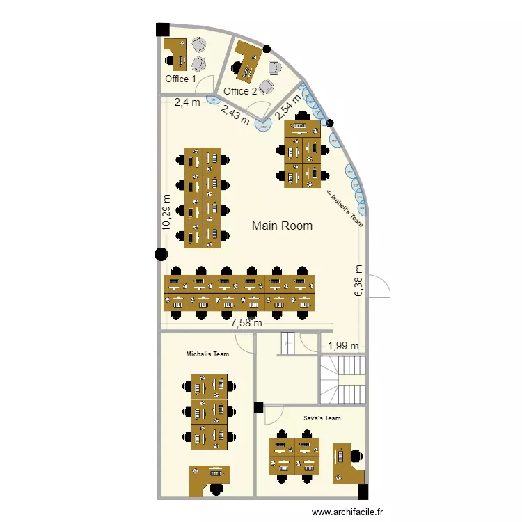 Marketing team . Floor plan with 