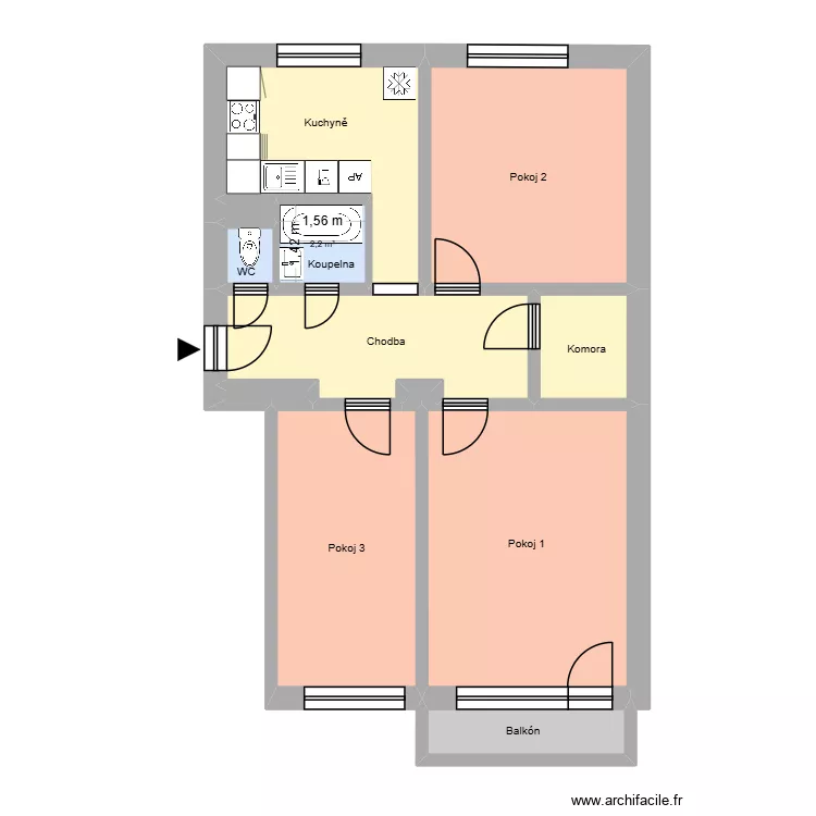 Ostravsk&aacute; 695, byt 9. Floor plan with 16  and 193 m²