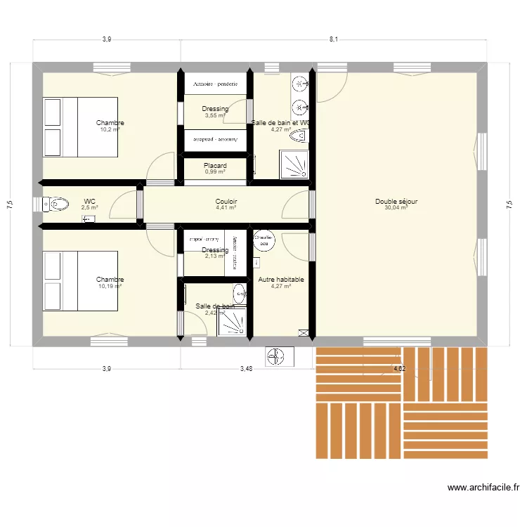 Maison 80m². Floor plan with Maison 80m². Floor plan with