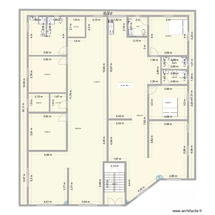 PROJET FOUSS. Floor plan with 