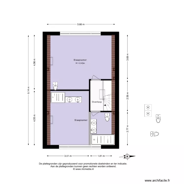 2e floor. Floor plan with 