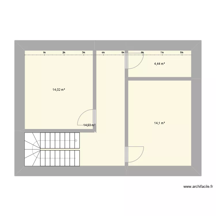 ETAGE 1 FOYER. Floor plan with 4  and 47 m²