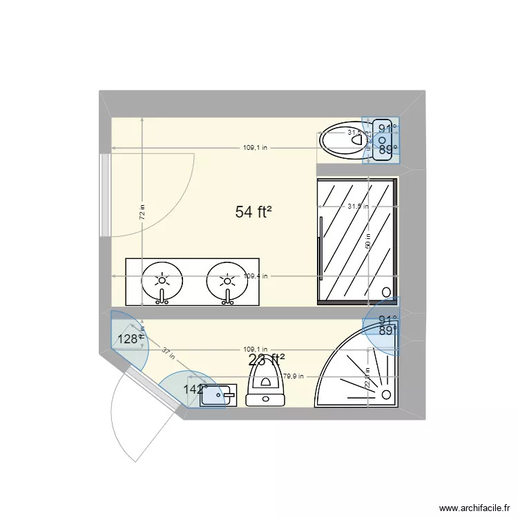 Kash bathroom. Floor plan with 