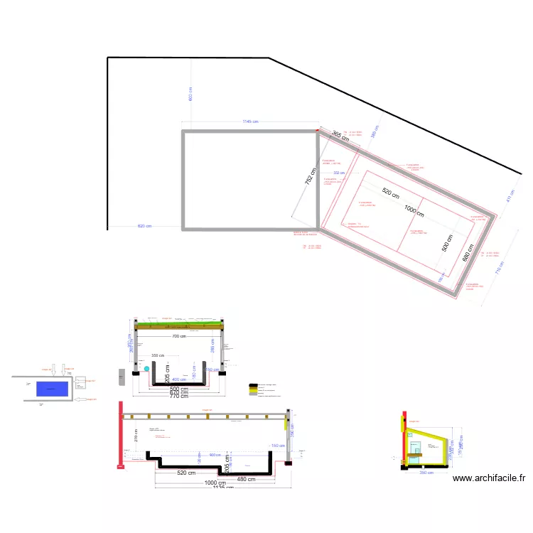 piscine béton 2024 v20 Terrassement. Floor plan with piscine béton 2024 v20 Terrassement. Floor plan with