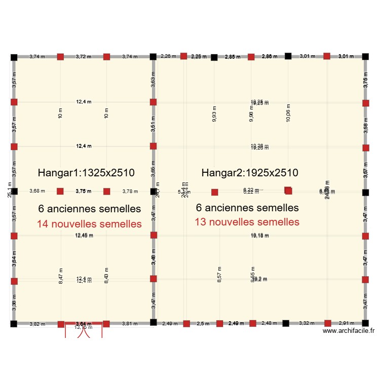 nouvelles semelles  hangar1 et 2. Floor plan with 0 room and 0 m2