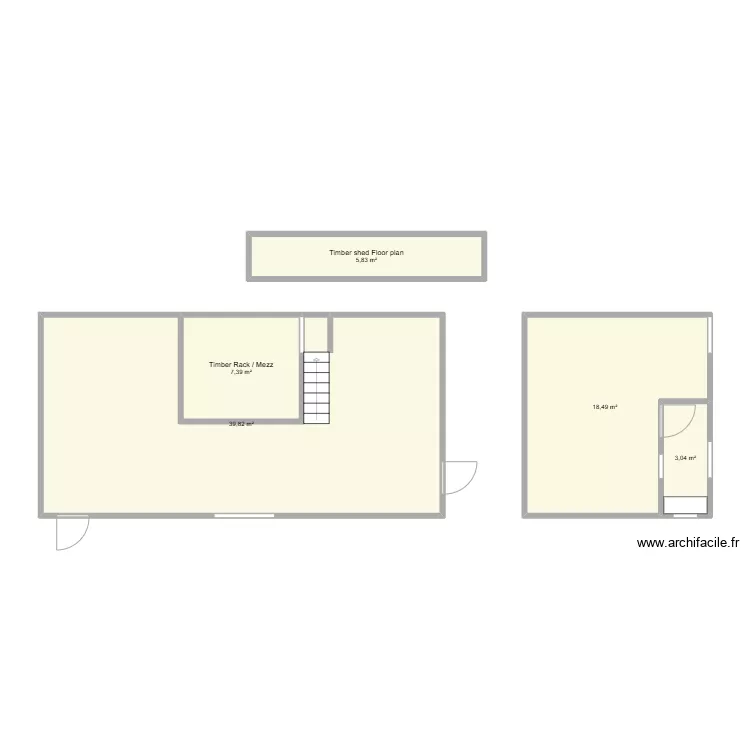 Timber shed floor plan. Floor plan with 
