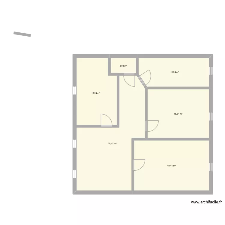 2 poverh. Floor plan with 6  and 86 m²
