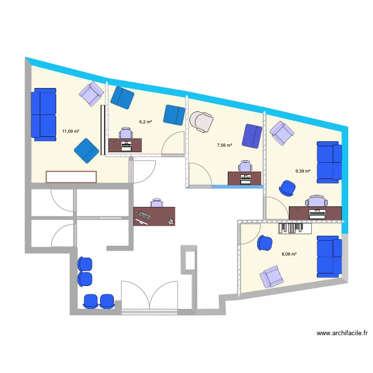 Sencere_edif Millenium. Floor plan with 5  and 42 m²