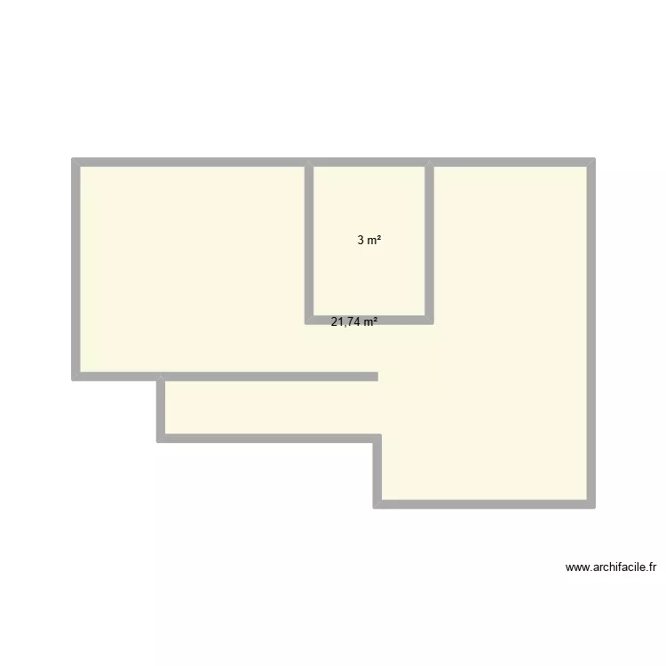 casa projeto12. Floor plan with 2 Rooms and 25 m²