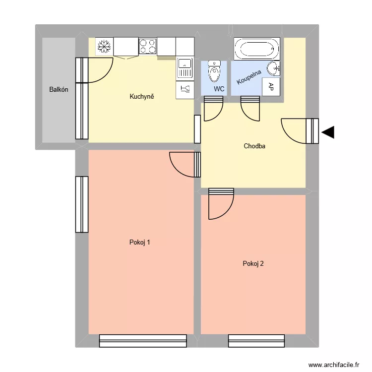 Provaznick&aacute; 1531, byt 1. Floor plan with 13  and 188 m²