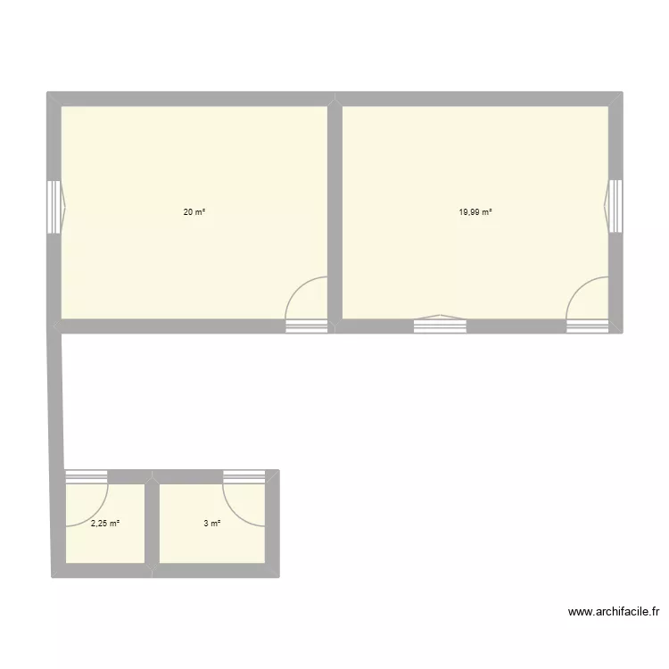 بيت جديد. Floor plan with 4 rooms and 45 m²