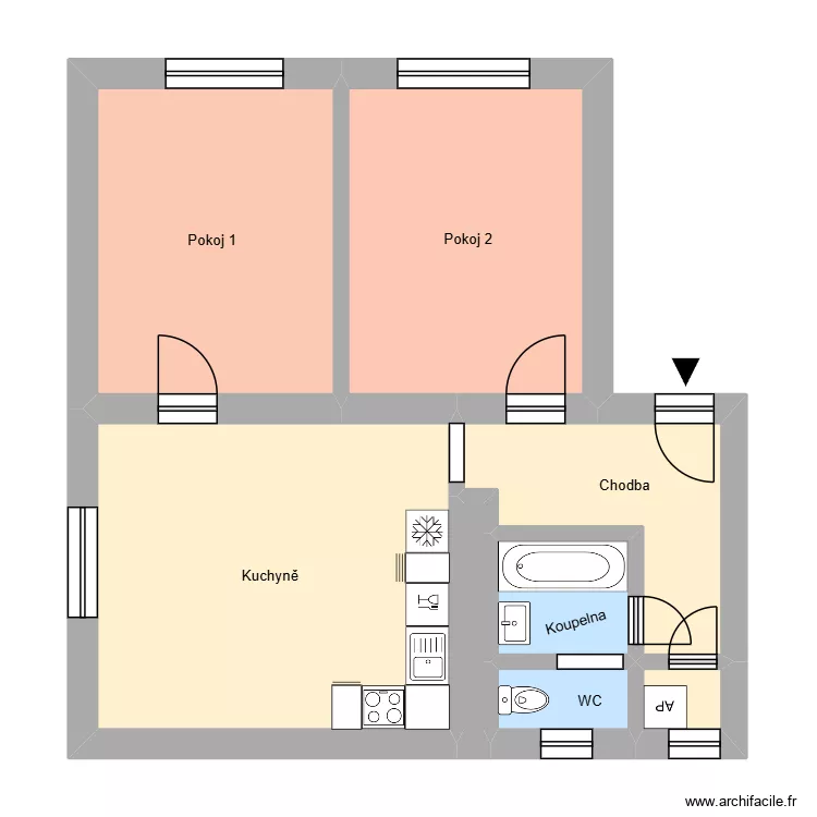 Třeneck&eacute;ho 144, byt 6. Floor plan with 12  and 181 m²