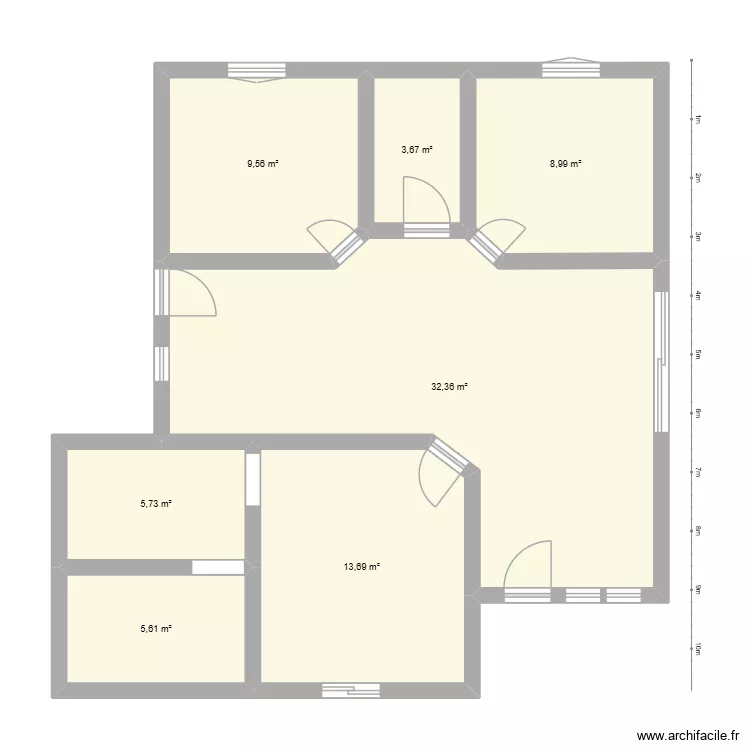 hijugu. Floor plan with 7  and 80 m²