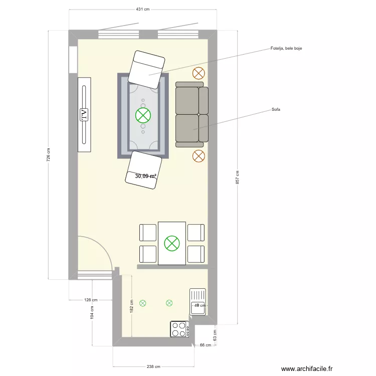 osnova. Floor plan with 1 and 30 m² osnova. Floor plan with 1 and 30 m²