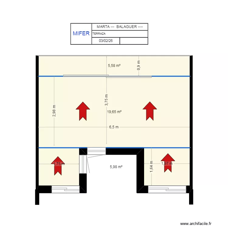 MARTA ---- BALAGUER-------   TERRAZA -----. Floor plan with 3 rooms and 31 m²