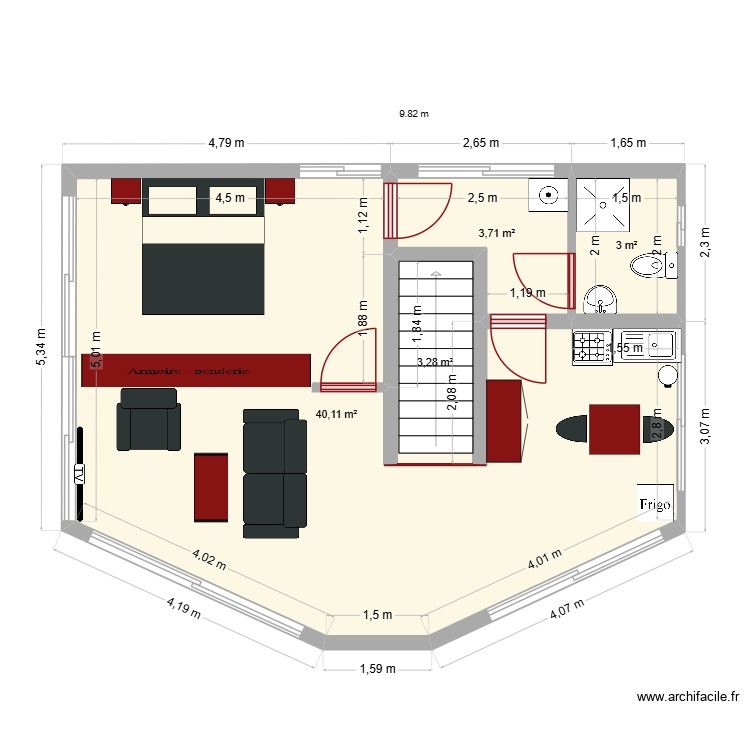 Appt IV version finale. Floor plan with 0 room and 0 m2