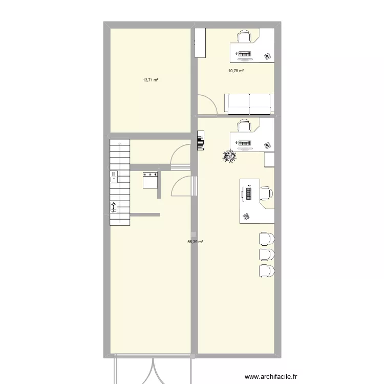 local alger2. Floor plan with 3 rooms and 81 m²
