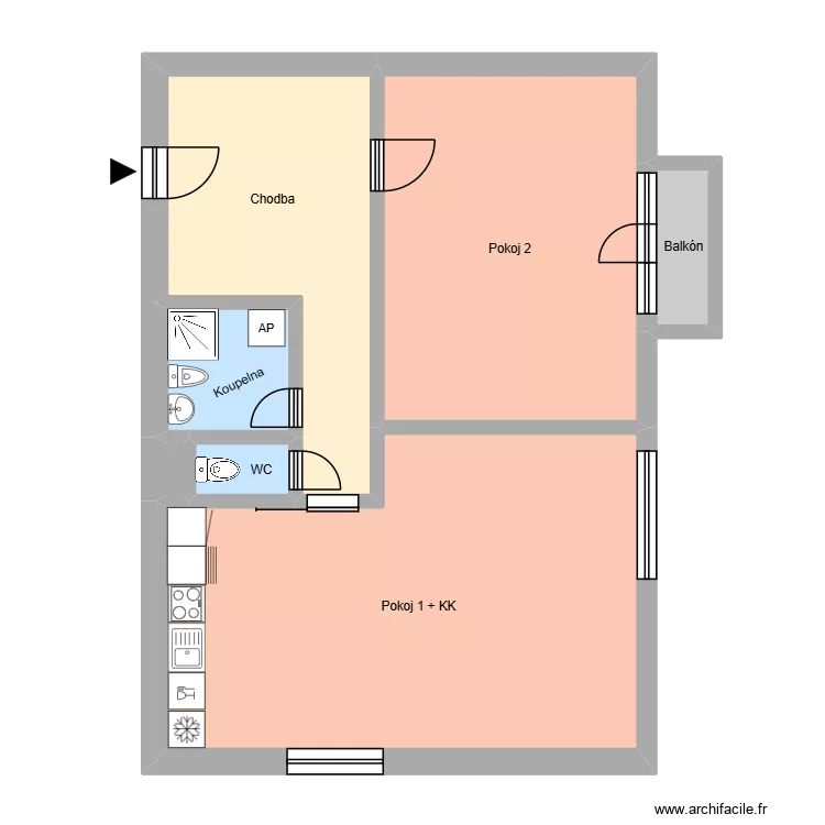 Sokolsk&aacute; tř&iacute;da 2356, byt 3. Floor plan with 11  and 197 m²